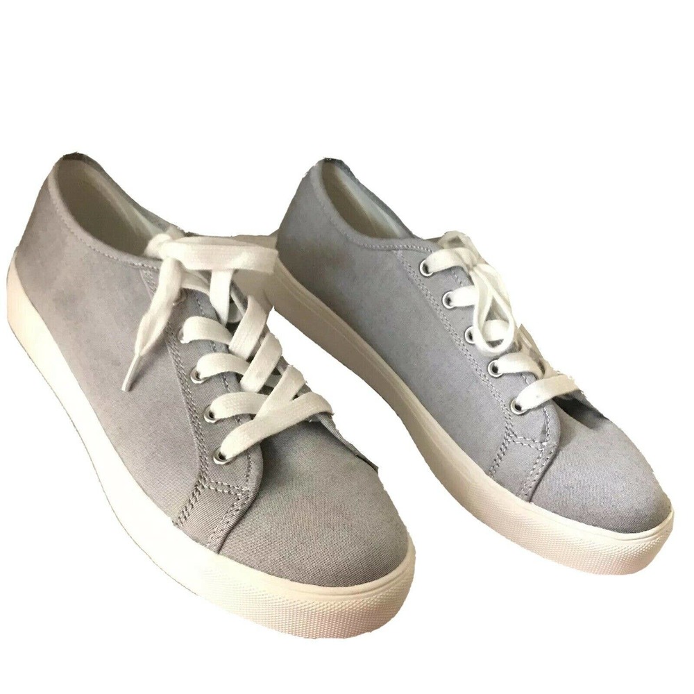 Loft Womens Lace Up Sneakers Heather Gray Jersey Size 9M